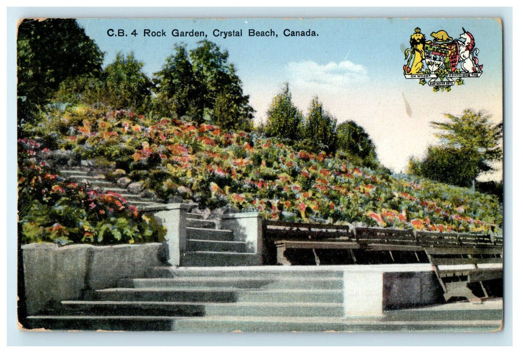 c1910 CB 4 Rock Garden, Crystal Beach, Canada CA Posted Foreign Postcard