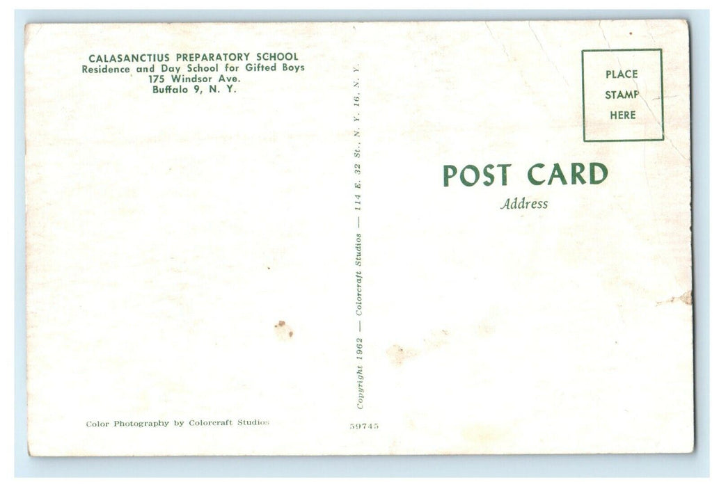 Calasanctius Preparatory School For Gifted Boys Buffalo New York Postcard