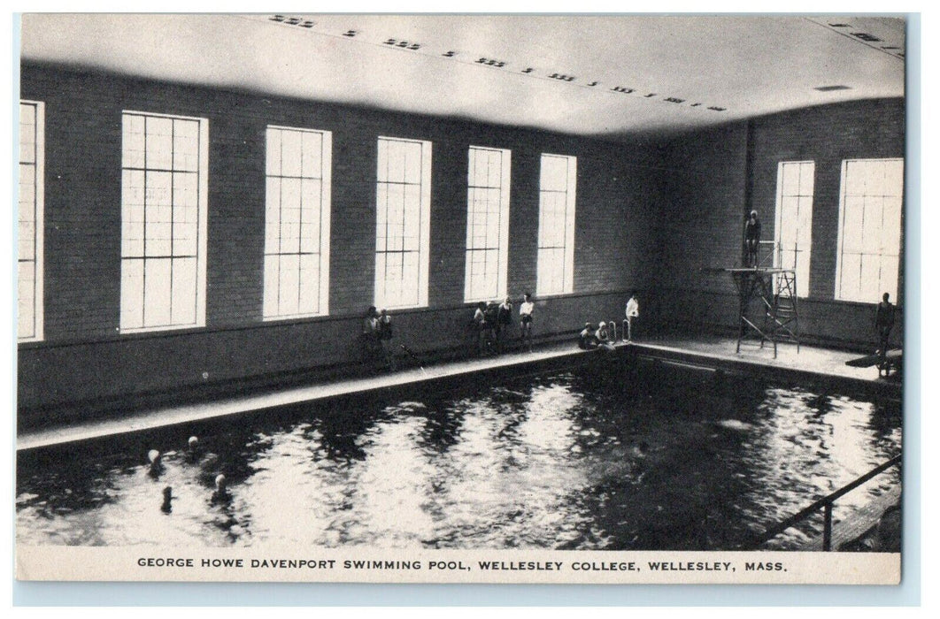 c1910's George Howe Davenport Swimming Pool Wellesley College MA Postcard