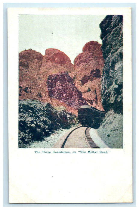 c1905 Three Guardsmen on "The Moffat Road" Colorado CO Unposted Postcard