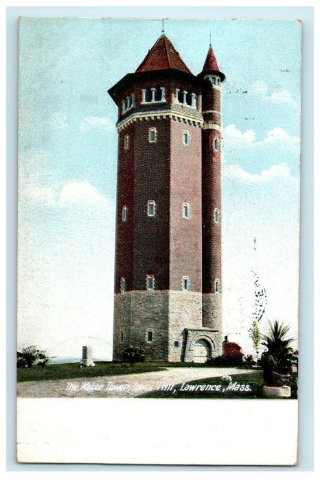 c1905 The Water Tower, Tower Hill, Lawrence, Massachusetts MA Antique Postcard