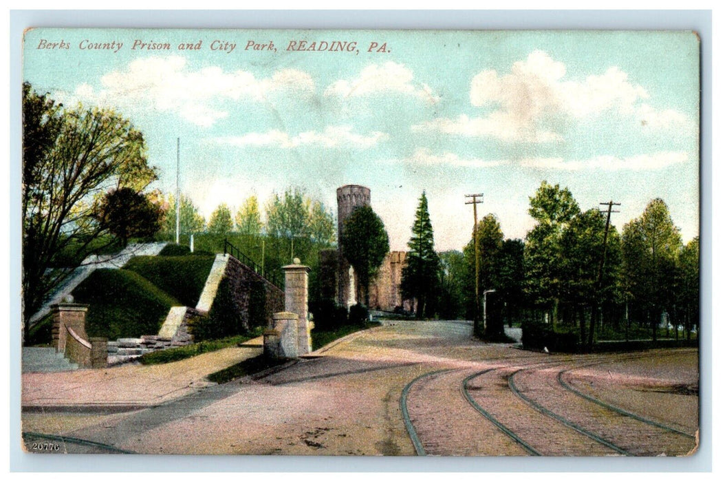 1908 Berks County Prison And City Park Reading Pennsylvania PA Antique Postcard