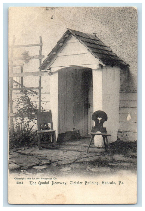 c1905 The Quaint Doorway Cloister Building Ephrata PA Unposted Postcard