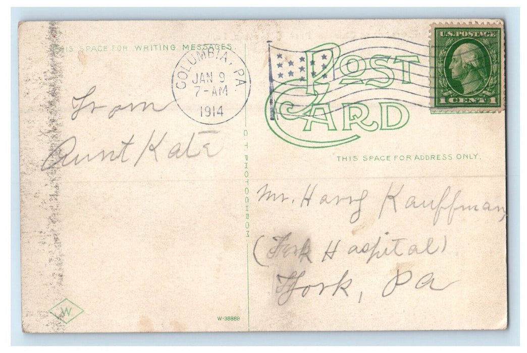 1914 Entrance To Chickies Park Trolley Train Columbia Pennsylvania PA Postcard