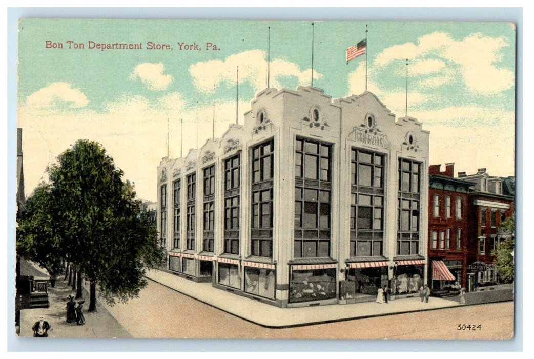 c1910's Bon Ton Department Store Street View York Pennsylvania PA Postcard