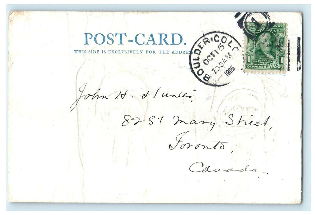 1905 War and Peace Baby in Clothes Toronto CA Boulder CO Embossed Postcard