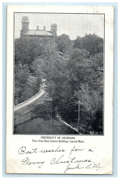 1907 View from Hale Sciene Building University of Colorado CO Antique Postcard