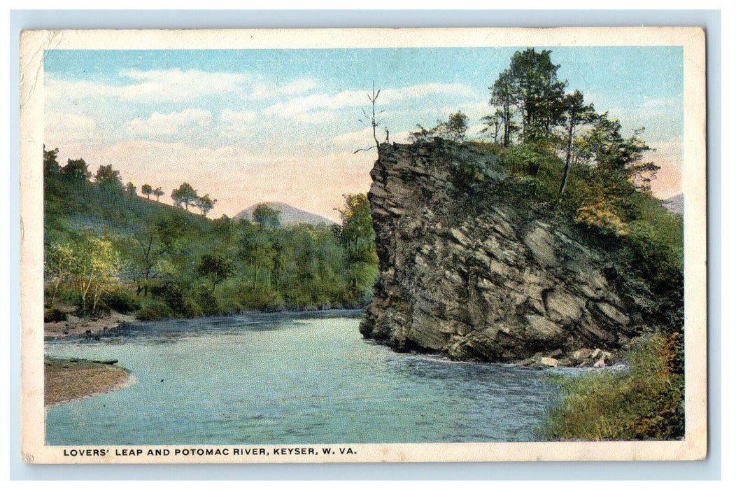 1916 Lovers Leap and Potomac River West Virginia WV Antique Posted Postcard