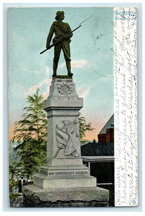 1907 Soldier's Monument Lynchburg Virginia VA Leesburg VA Tuck Postcard