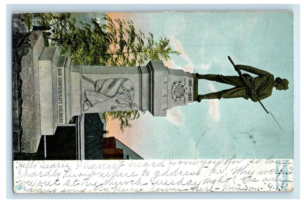 1907 Soldier's Monument Lynchburg Virginia VA Leesburg VA Tuck Postcard