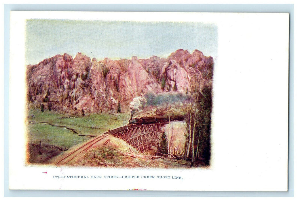 c1905 Cathedral Park Cripple Creek Short Line Colorado CO Embossed Postcard