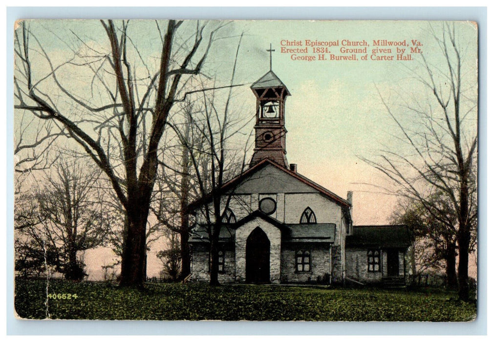 c1910 Christ Episcopal Church Millwood Virginia VA Unposted Postcard