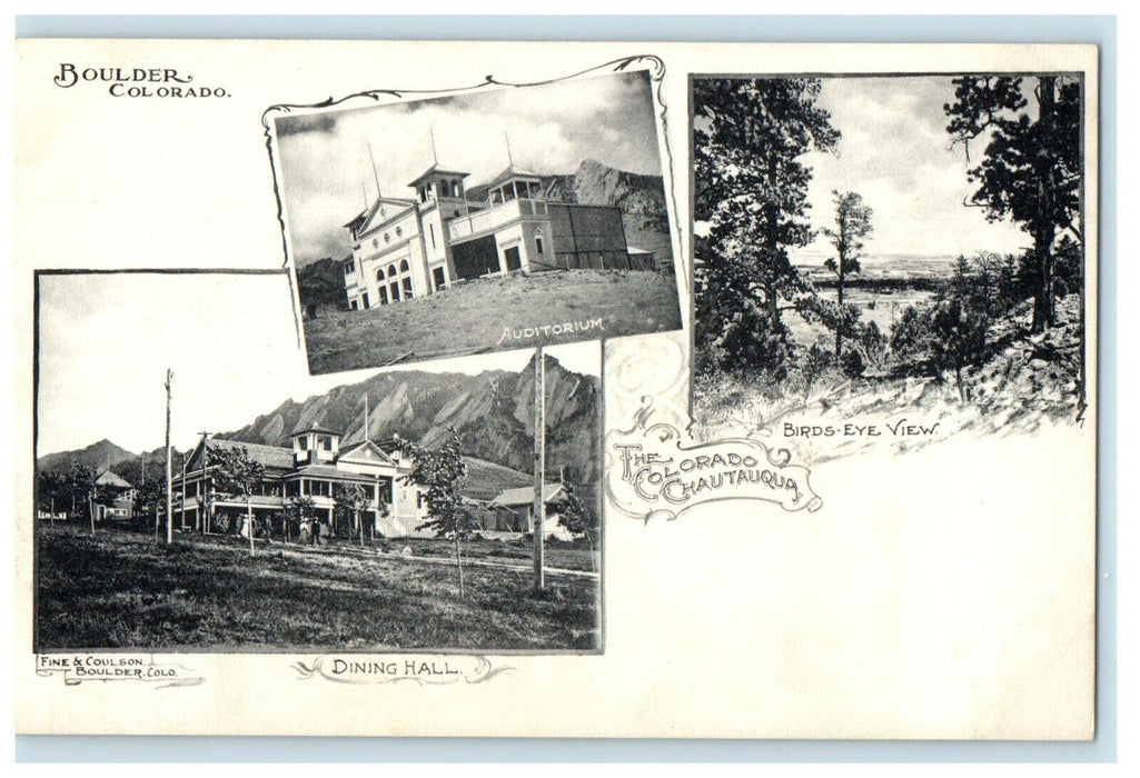 c1905 Bird's Eye View Colorado Chautauqua Boulder CO Unposted Postcard