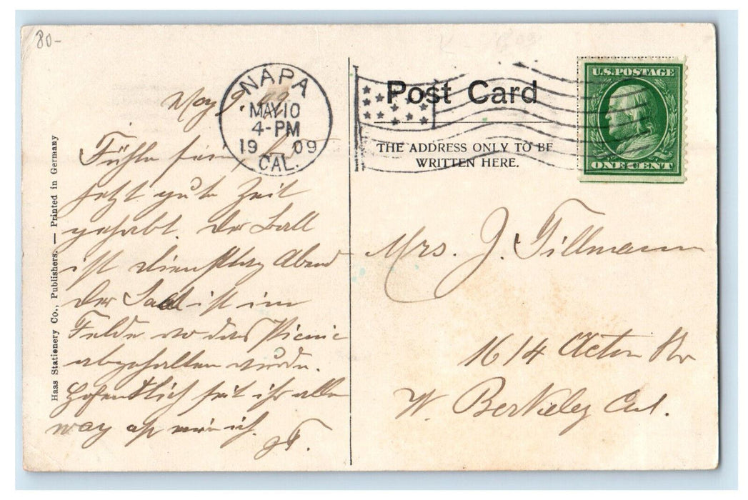 1909 State Hospital and Birds Eye View of Napa CA Posted Postcard