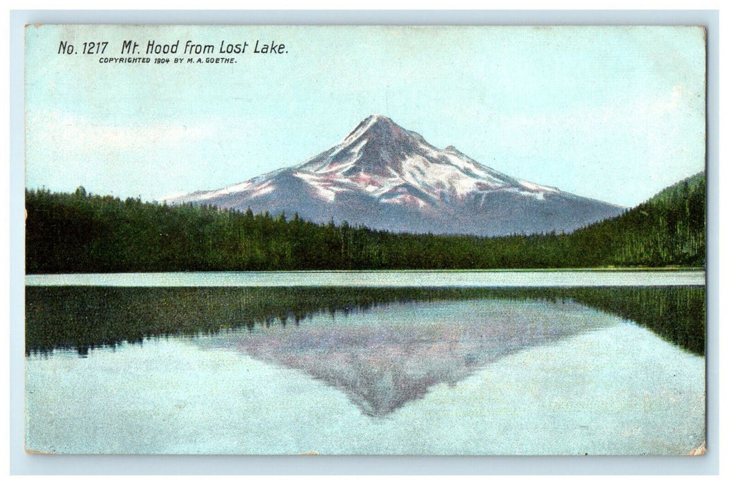 1910 Mt Hood From Lost Lake Oregon OR Posted Antique Postcard