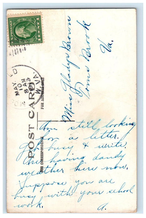 1913 Dutch Kid, Grave, Tomb, Letter from Moorefield West Virginia WV Postcard