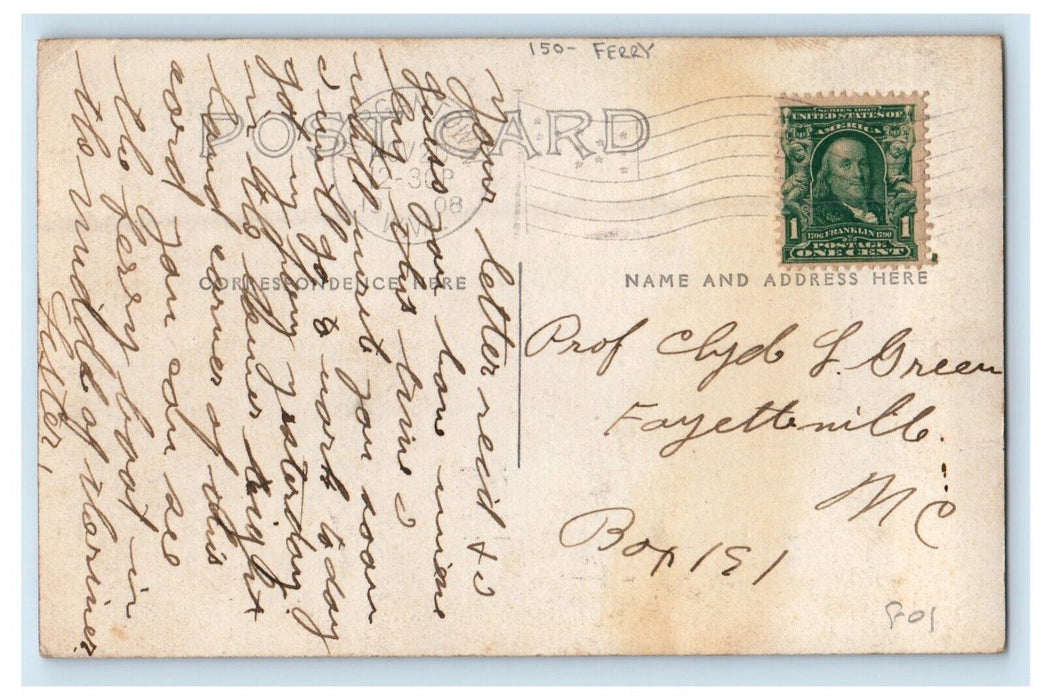 1908 New  Bridge To West Side Ferry Morgantown WV RPPC Photo Antique Postcard
