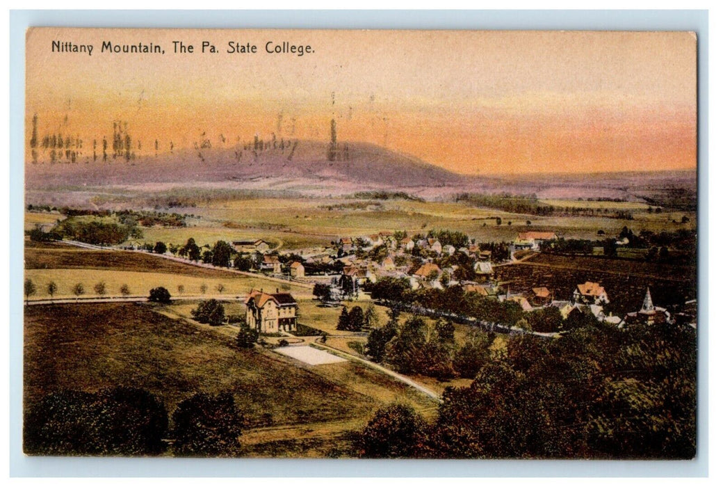 1909 Bird's Eye View Of Nittany Mountain The Pennsylvania State College Postcard
