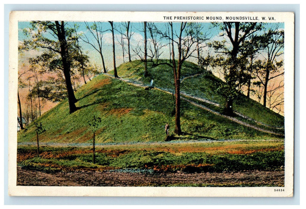 1929 The Prehistoric Mound Moundsville West Virginia WV Posted Postcard