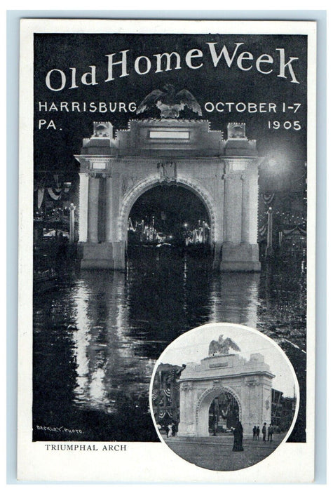c1905 Old Home Week Triumphal Arch Harrisburg Pennsylvania PA Antique Postcard