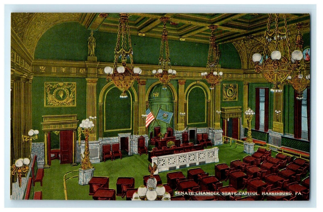 Senate Chamber State Capitol Interior View Harrisburg Pennsylvania PA Postcard