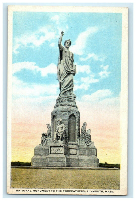 c1920's National Monument To The Forefathers Plymouth Massachusetts MA Postcard