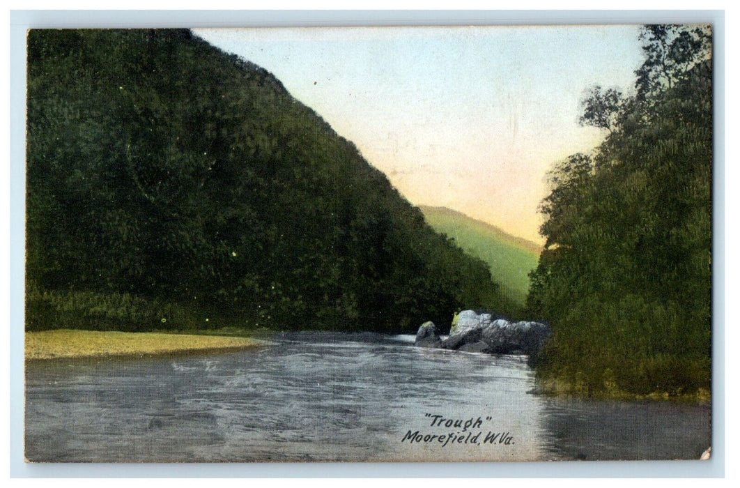 1913 Nature View, Water Flowing Through Moorefield West Virginia WV Postcard