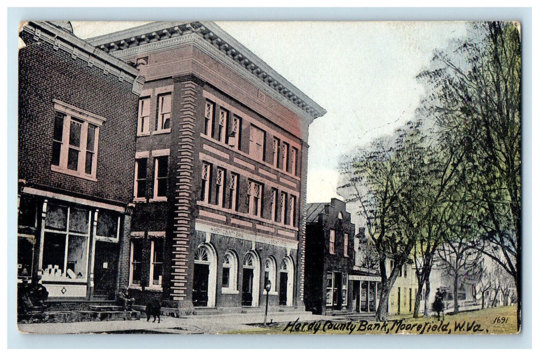 1915 Hardy County Bank Moorefield West Virginia WV Posted Postcard