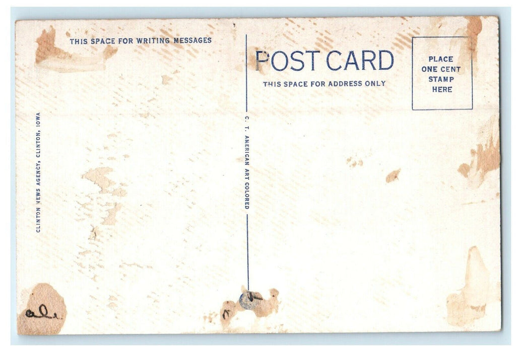 c1920's Lafayette Inn Building Clinton Iowa IA Unposted Vintage Postcard