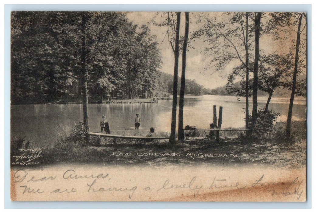 1905 View Of Lake Conewago Mt. Gretna Pennsylvania PA Posted Antique Postcard