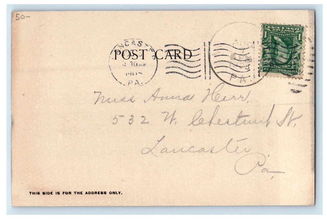 1905 View Of Lake Conewago Mt. Gretna Pennsylvania PA Posted Antique Postcard
