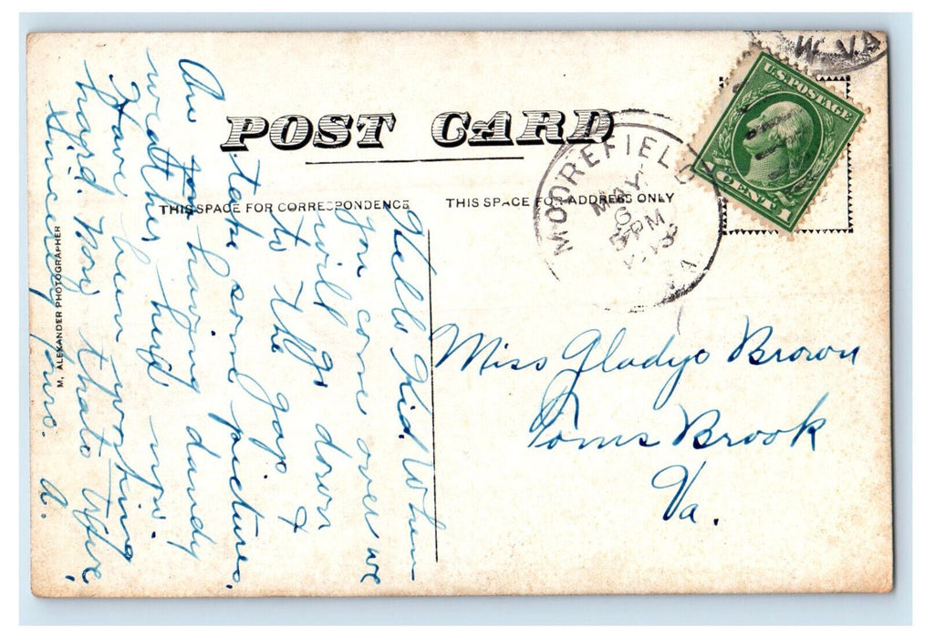 1915 Reynold's Gap Moorefield West Virginia WV Posted Antique Postcard