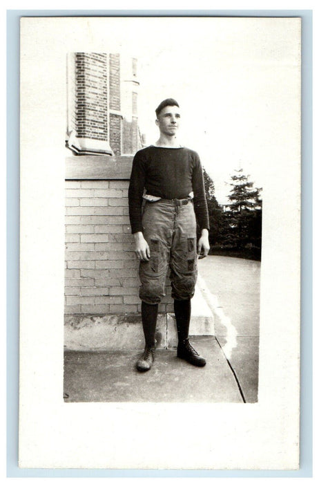 c1910's College Athletic Player Bronxville New York NY RPPC Photo Postcard