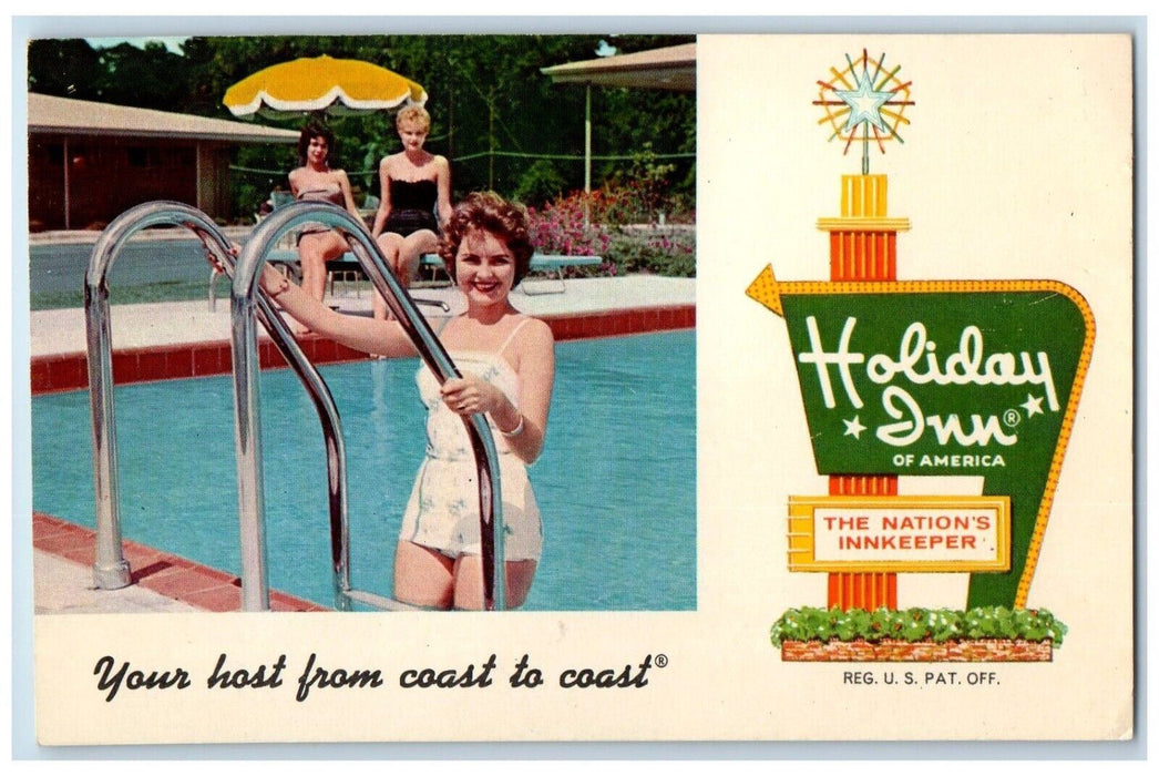 c1960's Holiday Inn Of Southfield Swimming Pool Detroit Michigan MI Postcard