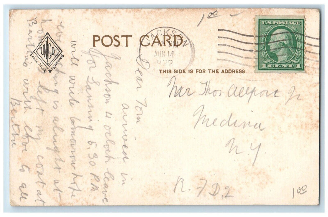 1922 East Intermediate School Jackson Michigan MI Posted Vintage Postcard