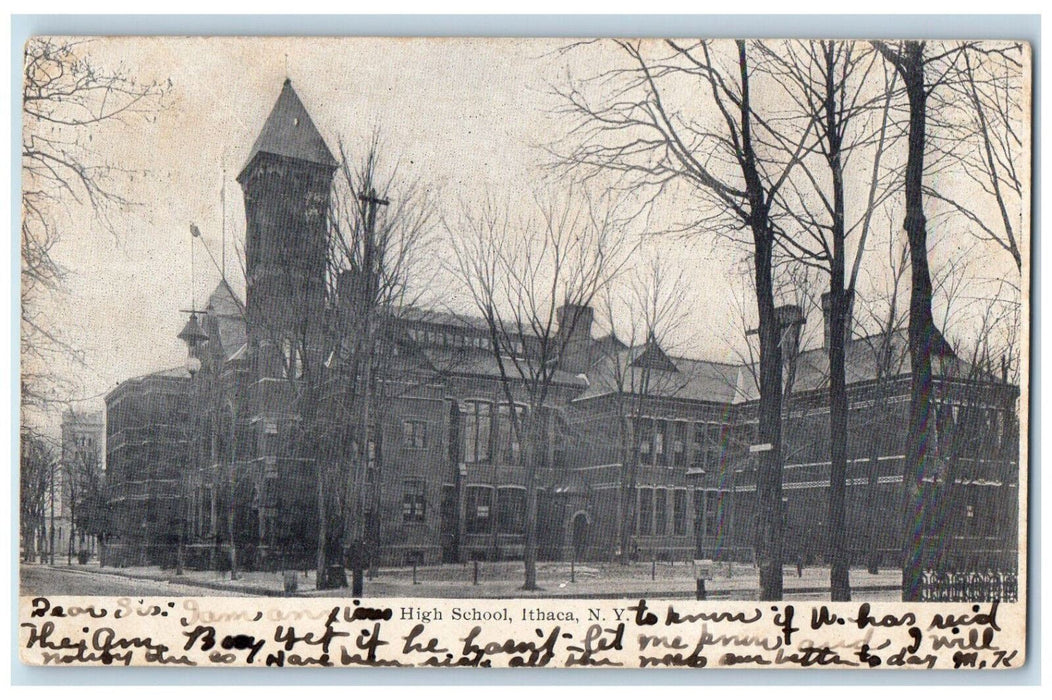 1907 High School Ithaca New York NY Croton NY Antique Posted Postcard