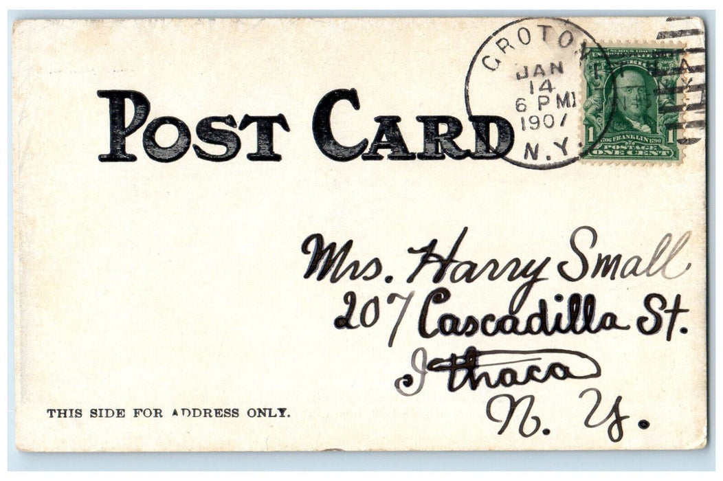 1907 High School Ithaca New York NY Croton NY Antique Posted Postcard