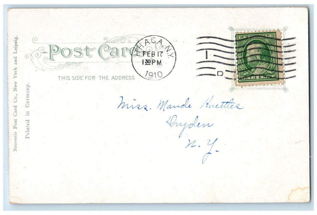 1910 View of Cayuga Lake from University Heights Ithaca New York NY Postcard