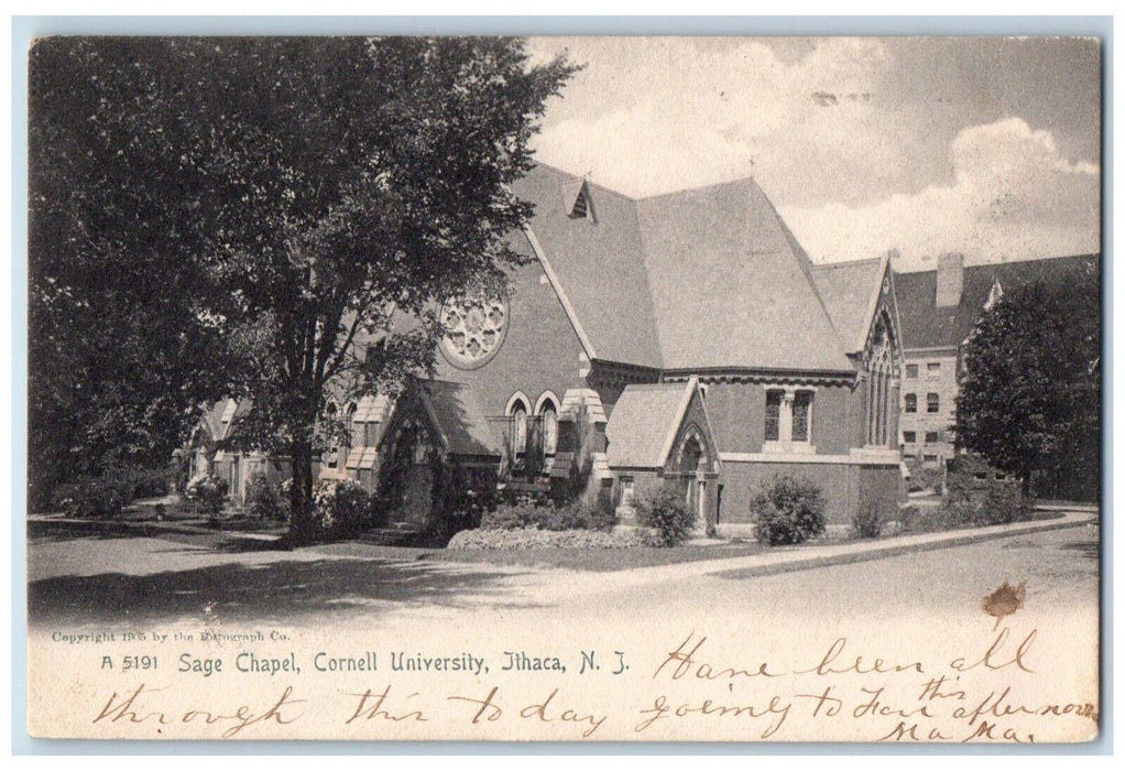 c1905 Sage Chapel Cornell University Ithaca New York NY Antique Postcard