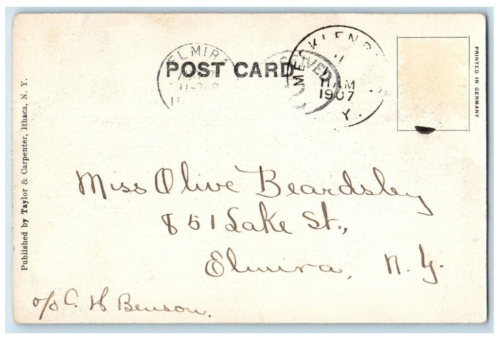 1907 Upper Bridge Cornell University Campus Ithaca New York NY Antique Postcard