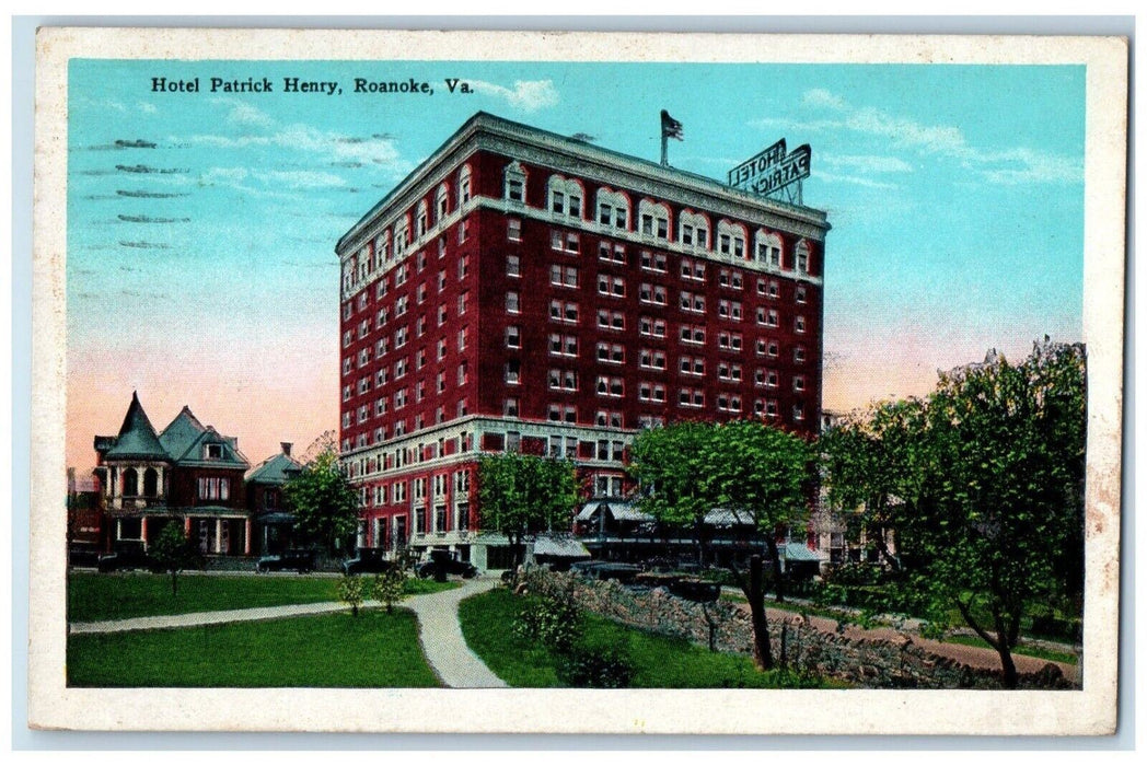 1928 Exterior View Hotel Patrick Henry Building Roanoke Virginia VA Postcard