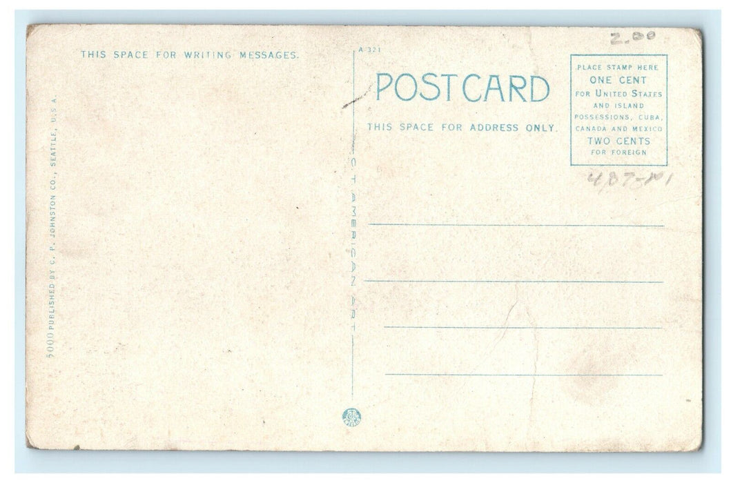 1913 A Man and Child Holding Reindeer, An Artic Dairy Unposted Postcard