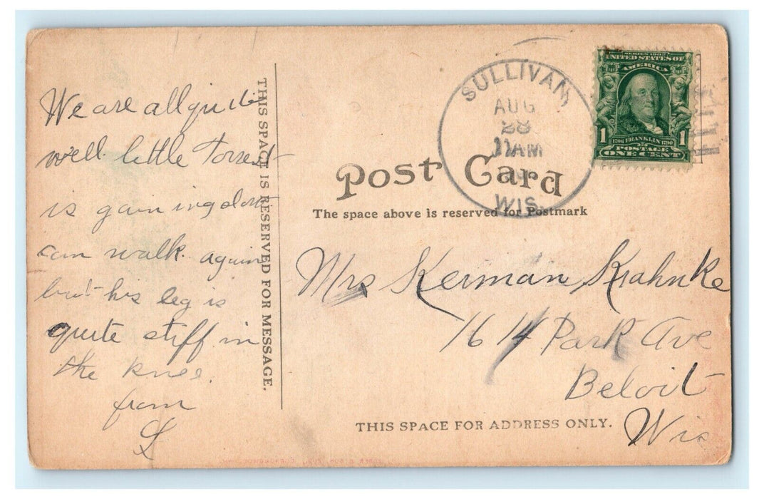 1909 Waldheim Park, Sanatorium, Oconomowoc Wisconsin WI Antique Postcard