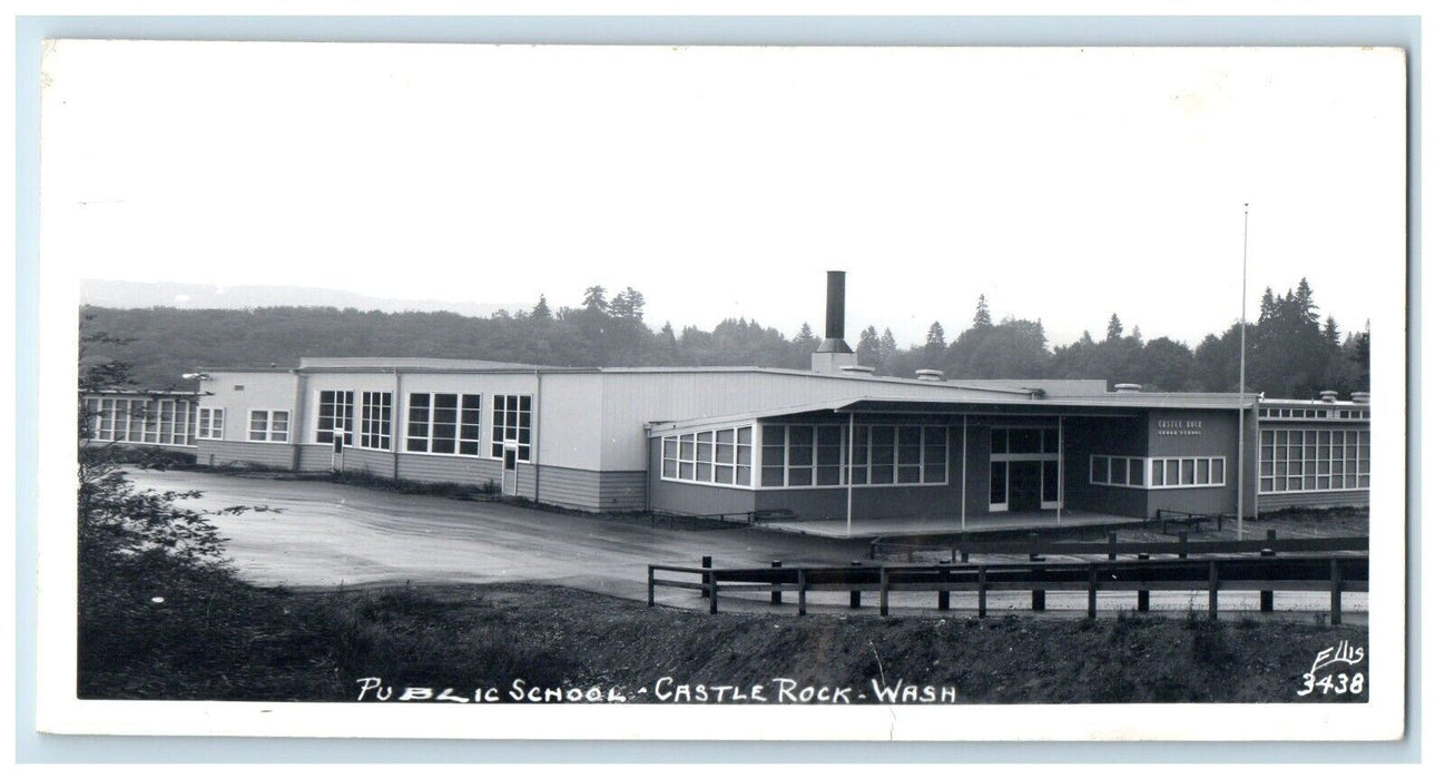 Public Grade School Building Castle Rock Washington WA RPPC Photo Ellis Postcard