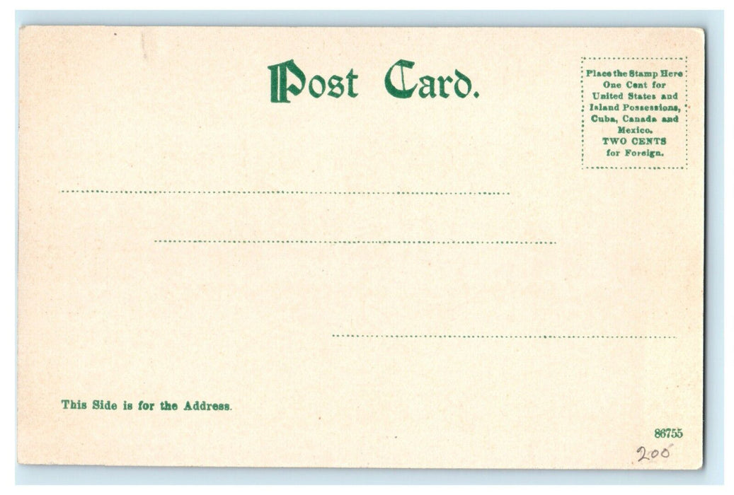 1912 Spauldings Lodge, Lake Montgomery, Whitefield New Hampshire NH Postcard