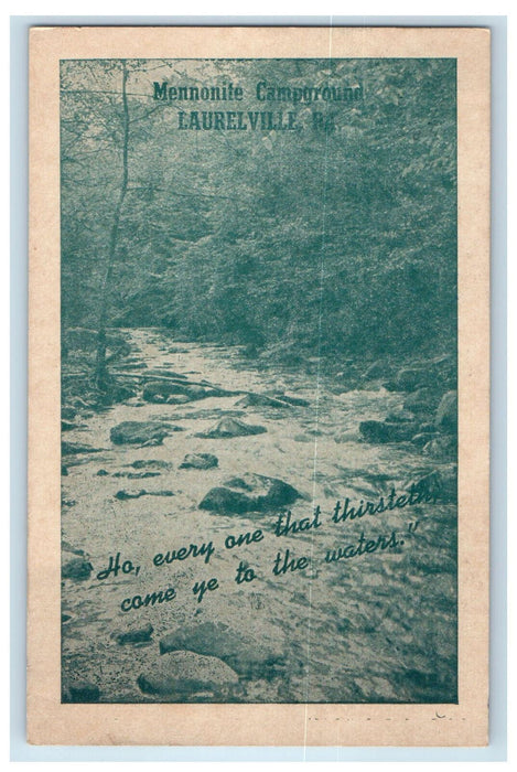 1949 Mennonite Campground Laurelville Pennsylvania PA Vintage Postcard
