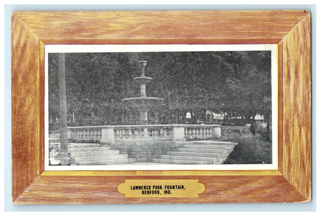 1910 Lawrence Park Fountain, Bedford, Indiana IN Antique Postcard