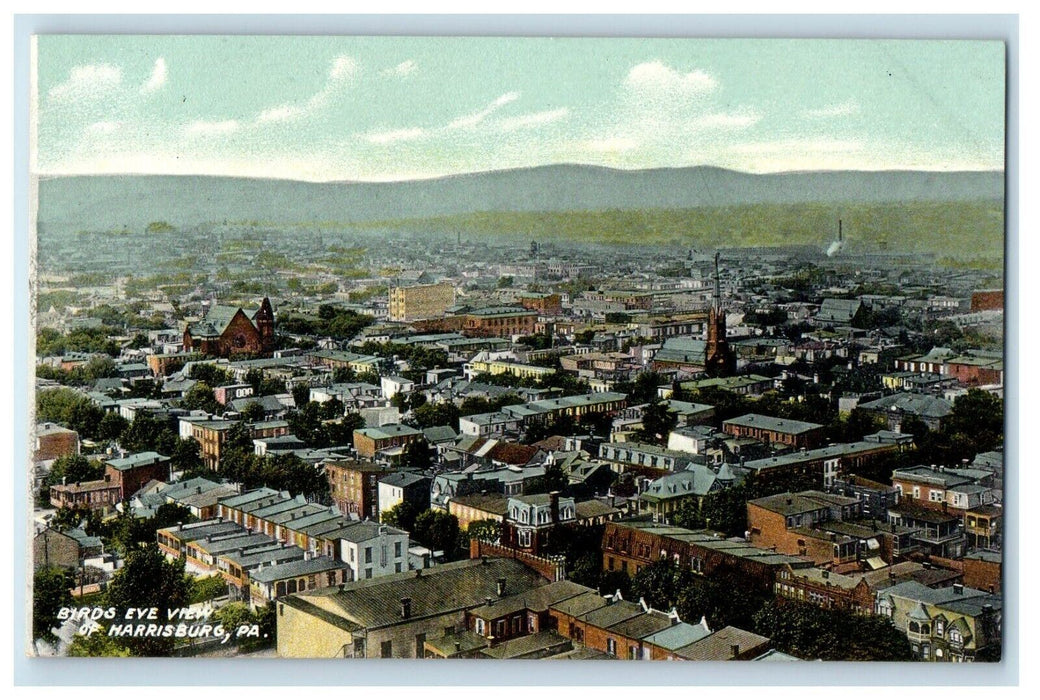 1909 Bird's Eye View Of Harrisburg Pennsylvania PA Unposted Antique Postcard
