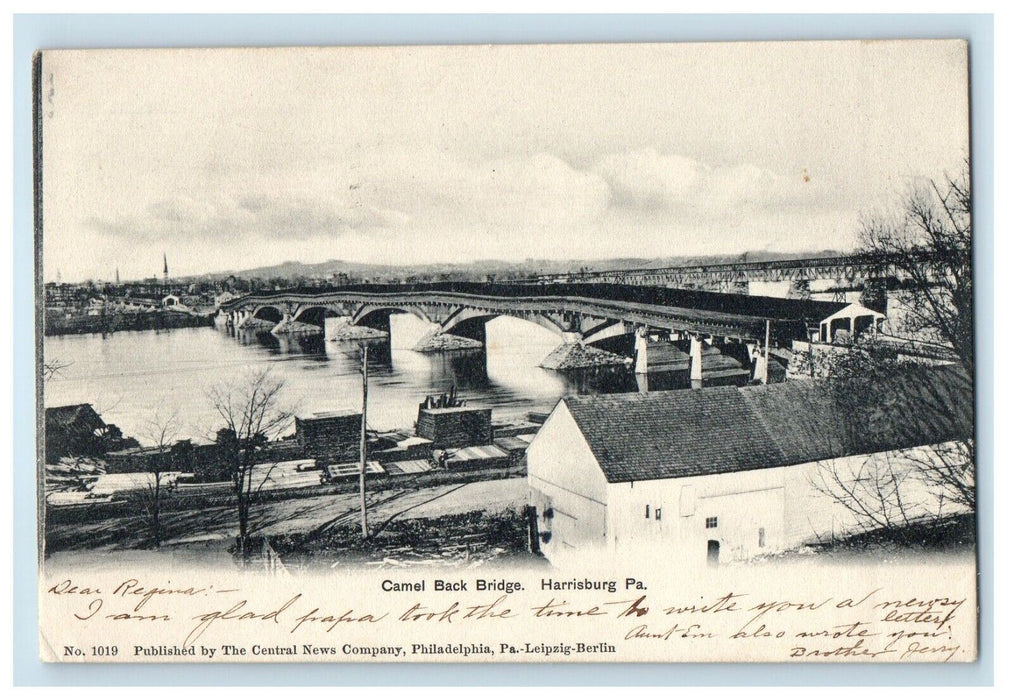 c1905 Camel Back Bridge Harrisburg Pennsylvania PA Posted Antique Postcard