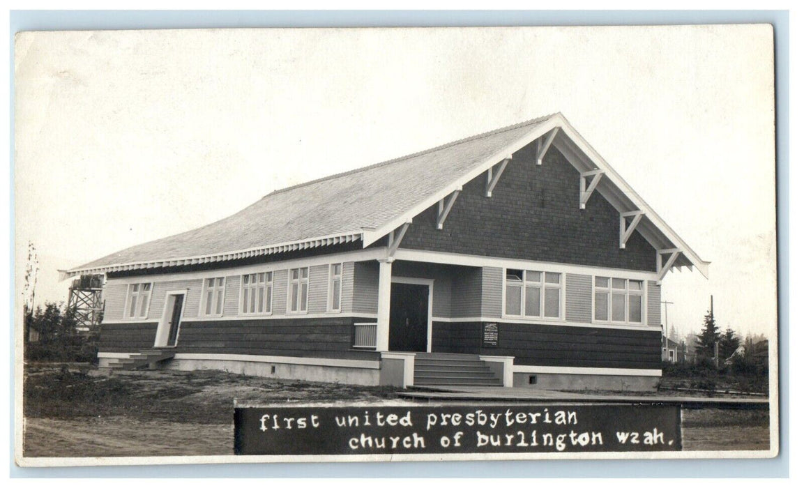 c1910's First United Presbyterian Church Burlington WA RPPC Photo Postcard